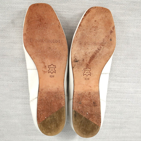 Enzo Angiolini Shoes Womens 5.5 Leather Loafers Gray Beige Lizzia Flats Slip On - Picture 8 of 14
